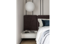 Мебель для спальни: встроенный стеллаж, Шкаф,  ДСП панель в ТВ зоне  и прикроватные навесные тумбы
