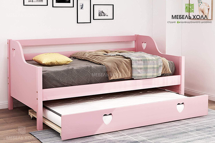 Выдвижная кровать выполнена из крашенного МДФ
