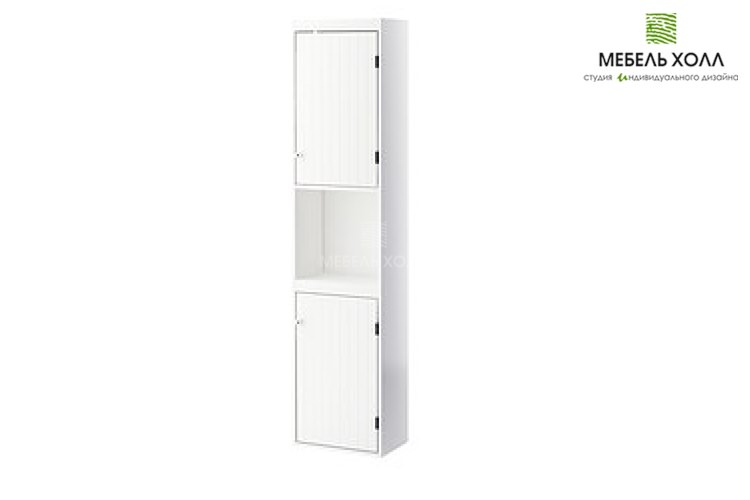 Шкаф-пенал высокий, 2-х дверный, из белого ДСП 