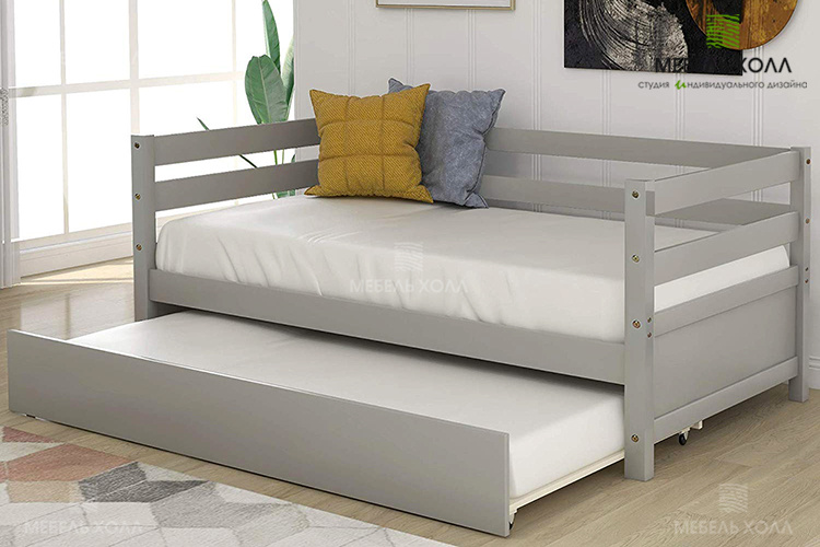 Выдвижная кровать для детской выполнена из крашенного МДФ