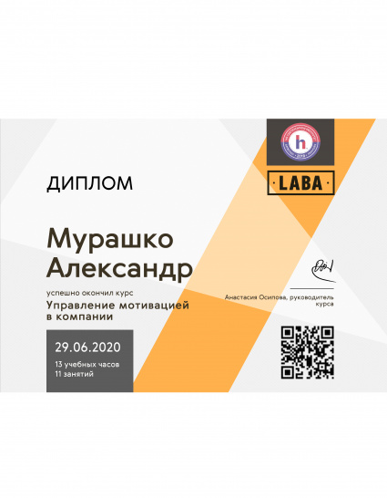 Диплом LABA Мурашка Александр