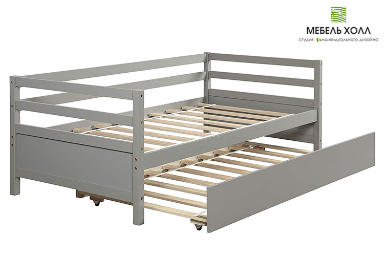 Выдвижная кровать для детской выполнена из крашенного МДФ