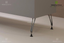 Модуль ресепшн прямой с продолжением стола ниже уровня основной части, металлические ножки