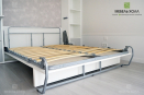 Двуспальная кровать-трансформер с полками для хранения. Выполнена из ДСП Egger, использован российский механизм Smart.