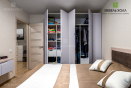 Мебель для спальни: шкаф для одежды, подвесная консоль и прикроватные тумбы
