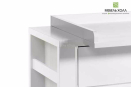В белом цвете из МДФ с тремя выдвижными ящиками и пеленальным столиком
