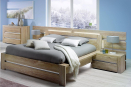 Современный дизайн двуспальной кровати в светлых тонах, создаст комфорт и уют в комнате