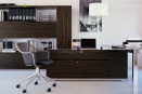 Комплект мебели для руководителя из МДФ, состоящий из рабочего стола и офисного шкафа